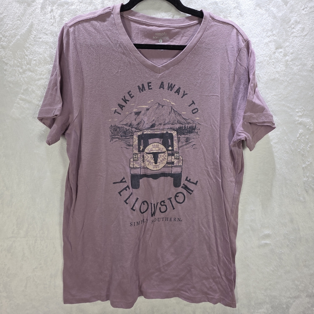 Simply Southern Purple Yellowstone With A Jeep Graphic Tee Size Large